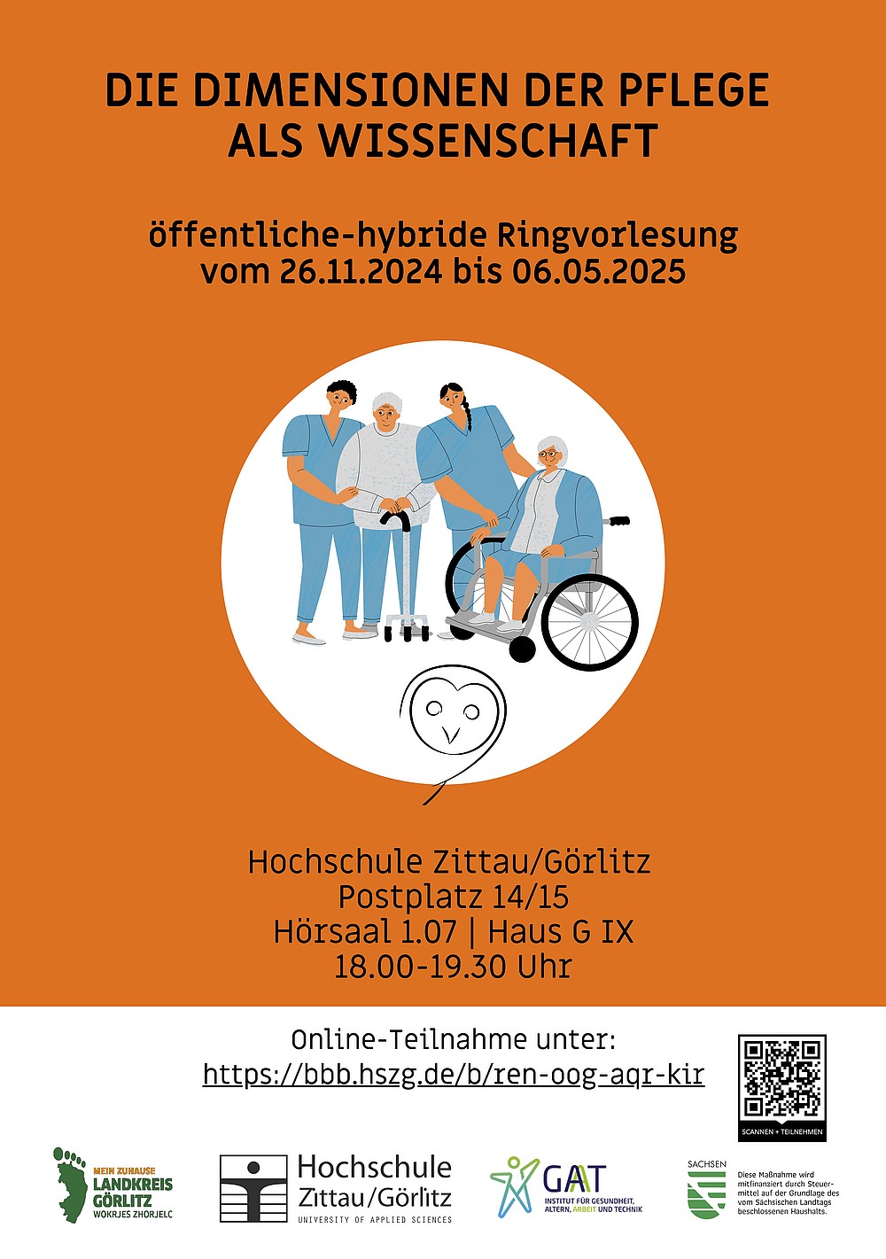 Plakat DIE DIMENSIONEN DER PFLEGE ALS WISSENSCHAFT