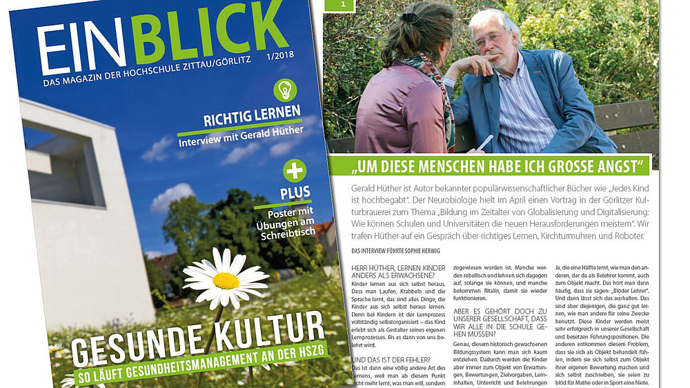 Cover des neuen Hochschulmagazins "Einblick"